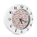 Pink Hibiscus Striped Pattern Print Alarm Clock