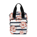 Pink Hibiscus Striped Pattern Print Bible Tote Bag