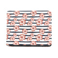 Pink Hibiscus Striped Pattern Print Bifold Wallet