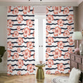 Pink Hibiscus Striped Pattern Print Dimout Pencil Pleat Curtains