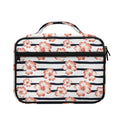 Pink Hibiscus Striped Pattern Print Briefcase Bible Bag
