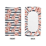 Pink Hibiscus Striped Pattern Print Changing Pad Cover