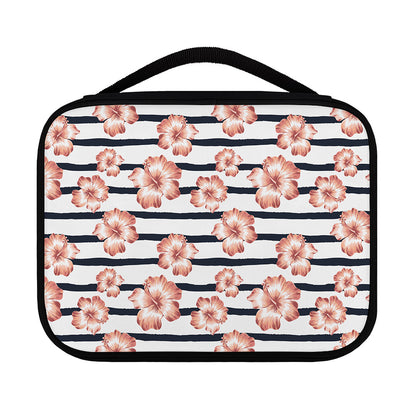 Pink Hibiscus Striped Pattern Print Classic Bible Case
