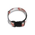 Pink Hibiscus Striped Pattern Print Dog Collar