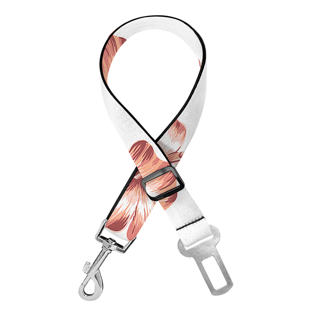 Pink Hibiscus Striped Pattern Print Dog Seat Belt