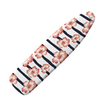 Pink Hibiscus Striped Pattern Print Ironing Board Cover