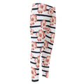 Pink Hibiscus Striped Pattern Print Men's Compression Pants