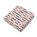 Pink Hibiscus Striped Pattern Print Outdoor Seat Cushion Cover