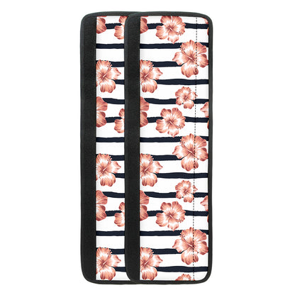 Pink Hibiscus Striped Pattern Print Refrigerator Handle Covers