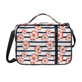 Pink Hibiscus Striped Pattern Print Shoulder Strap Bible Bag