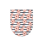 Pink Hibiscus Striped Pattern Print Toilet Lid Cover