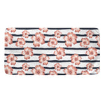 Pink Hibiscus Striped Pattern Print Towel