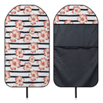 Pink Hibiscus Striped Pattern Print Waterproof Car Seat Cover
