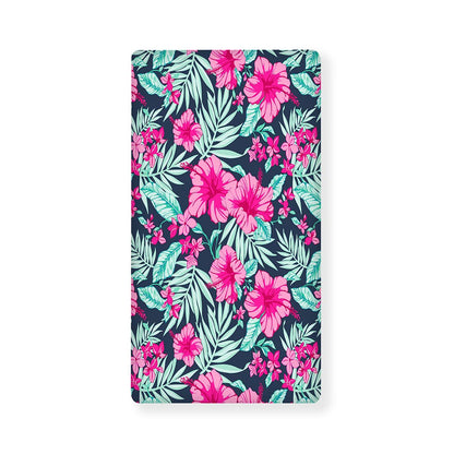 Pink Hibiscus Tropical Pattern Print Baby Crib Sheet