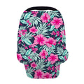 Pink Hibiscus Tropical Pattern Print Baby Seat Cover