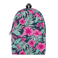 Pink Hibiscus Tropical Pattern Print School Backpack