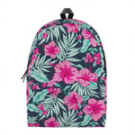 Pink Hibiscus Tropical Pattern Print Backpack
