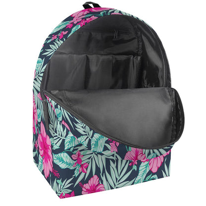 Pink Hibiscus Tropical Pattern Print Backpack