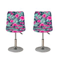 Pink Hibiscus Tropical Pattern Print Bar Stool Covers