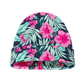 Pink Hibiscus Tropical Pattern Print Beanie