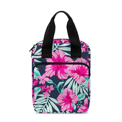 Pink Hibiscus Tropical Pattern Print Bible Tote Bag