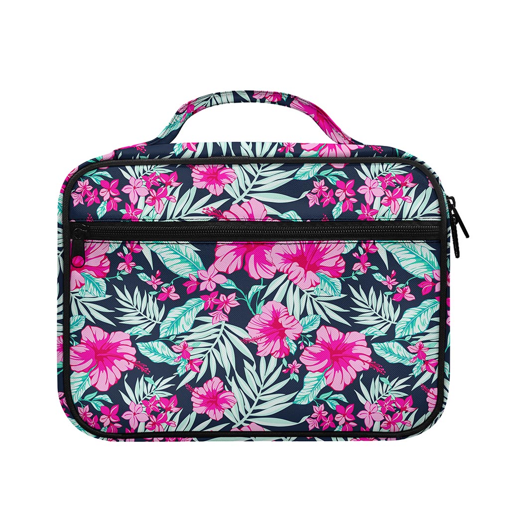 Pink Hibiscus Tropical Pattern Print Briefcase Bible Bag