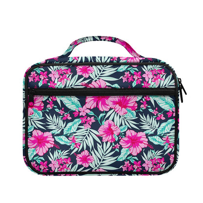 Pink Hibiscus Tropical Pattern Print Briefcase Bible Bag