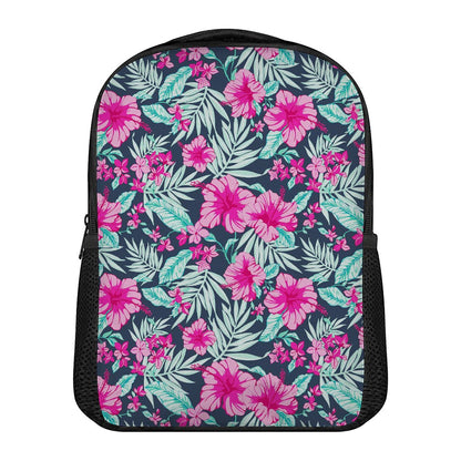 Pink Hibiscus Tropical Pattern Print Casual Backpack