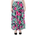 Pink Hibiscus Tropical Pattern Print Chiffon Maxi Skirt