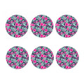 Pink Hibiscus Tropical Pattern Print Coaster Set