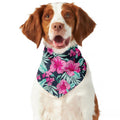 Pink Hibiscus Tropical Pattern Print Dog Bandana