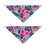 Pink Hibiscus Tropical Pattern Print Dog Bandana