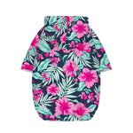 Pink Hibiscus Tropical Pattern Print Dog Zip Up Hoodie