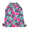 Pink Hibiscus Tropical Pattern Print Drawstring Bag