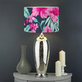 Pink Hibiscus Tropical Pattern Print Drum Lamp Shade