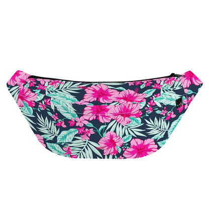 Pink Hibiscus Tropical Pattern Print Fanny Pack