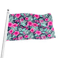 Pink Hibiscus Tropical Pattern Print Flag