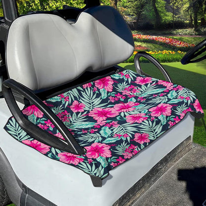 Pink Hibiscus Tropical Pattern Print Golf Cart Seat Cover