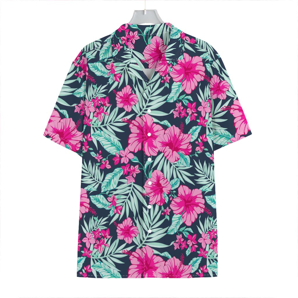 Pink Hibiscus Tropical Pattern Print Hawaiian Shirt