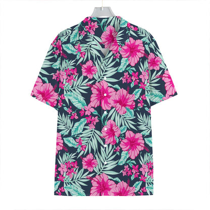 Pink Hibiscus Tropical Pattern Print Hawaiian Shirt