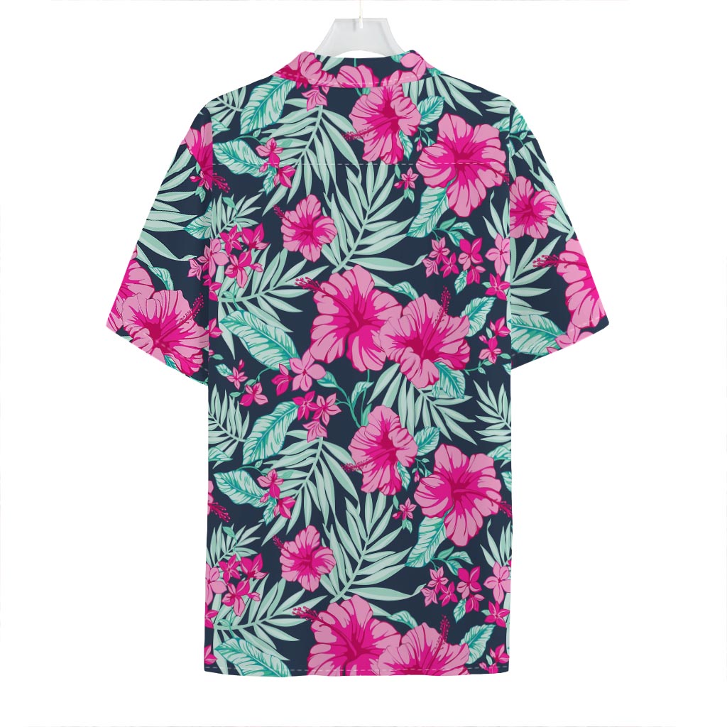 Pink Hibiscus Tropical Pattern Print Hawaiian Shirt