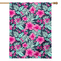 Pink Hibiscus Tropical Pattern Print House Flag