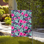 Pink Hibiscus Tropical Pattern Print House Flag