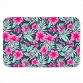 Pink Hibiscus Tropical Pattern Print Indoor Door Mat