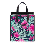 Pink Hibiscus Tropical Pattern Print Insulated Lunch Tote