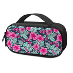 Pink Hibiscus Tropical Pattern Print Insulin Cooler Travel Case