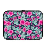 Pink Hibiscus Tropical Pattern Print Laptop Sleeve