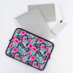 Pink Hibiscus Tropical Pattern Print Laptop Sleeve