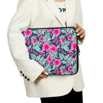 Pink Hibiscus Tropical Pattern Print Laptop Sleeve