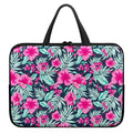 Pink Hibiscus Tropical Pattern Print Laptop Sleeve With Handle